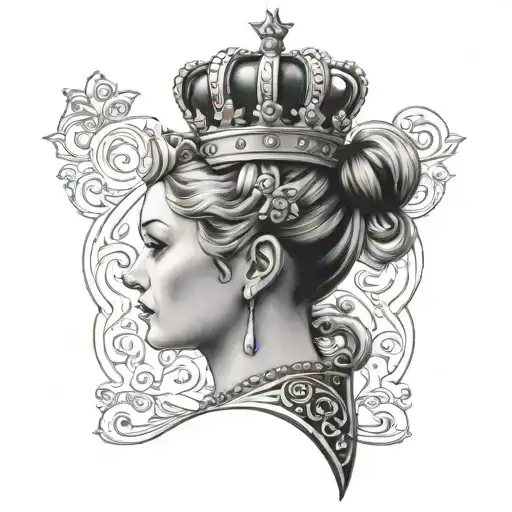 Tattoo On Shoulder Bernadette And A Queen Crown