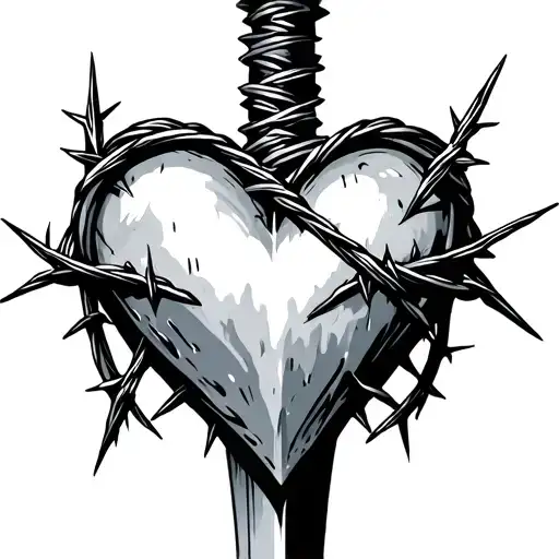 Heart Dagger Barbed Wire