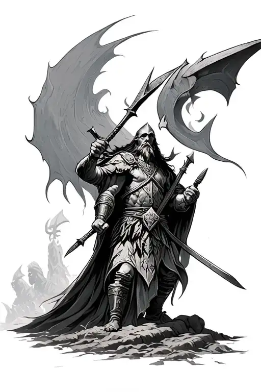 Norse Mythology War Scene Set