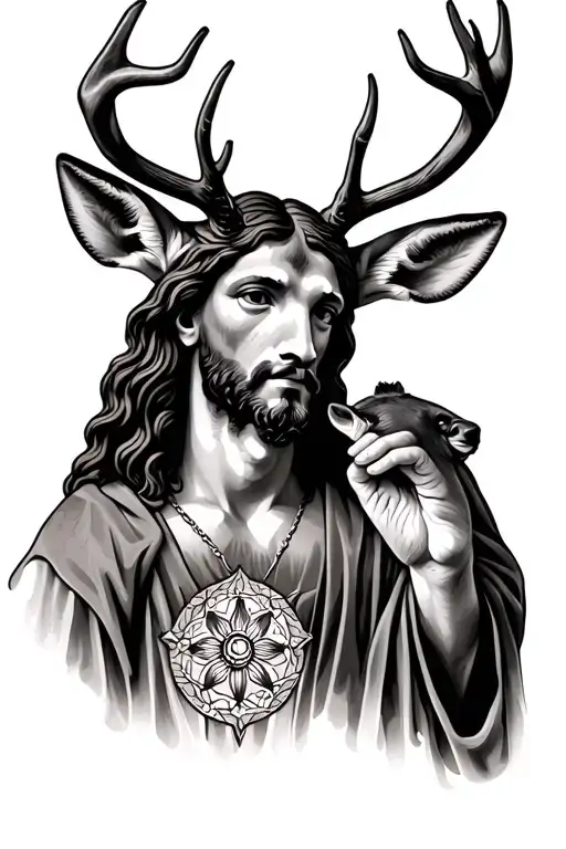 Jesus And Deer