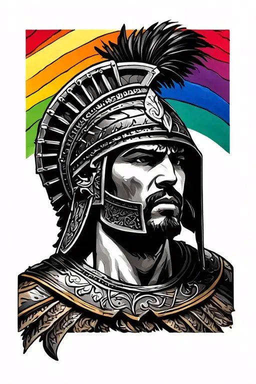Gladiator Above A Rainbow