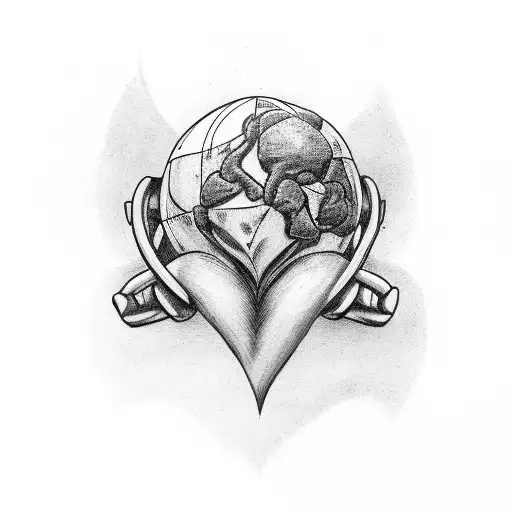 Atlas Holding A Half Heart Half Brain