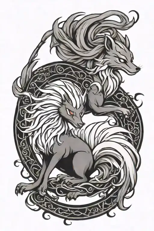 Fire And Ice Ninetails Pokemon Ying Yang