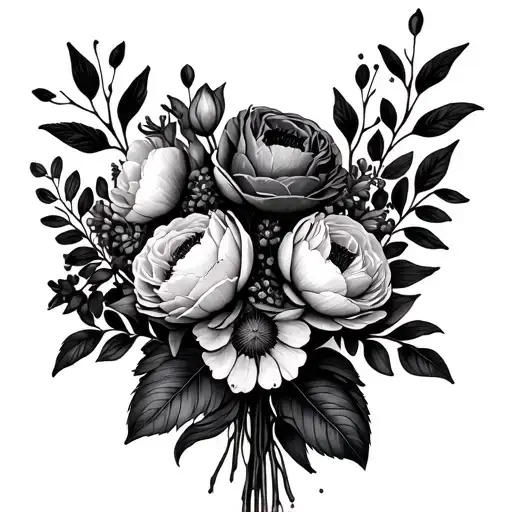 September Birth Flower Bouquet With The Name Hugo