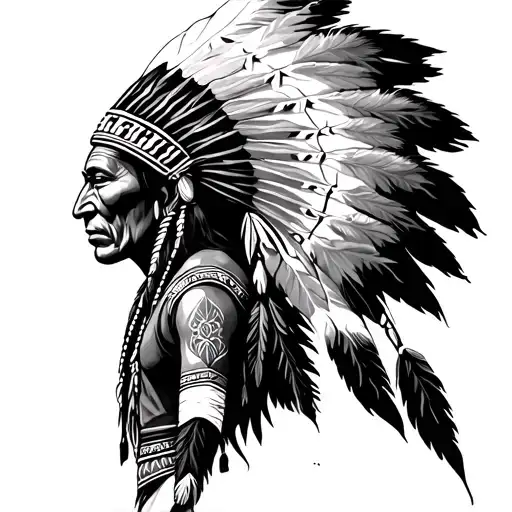 Native American Indian Walking Away