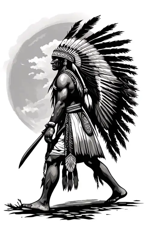 Native Indian Walking Away