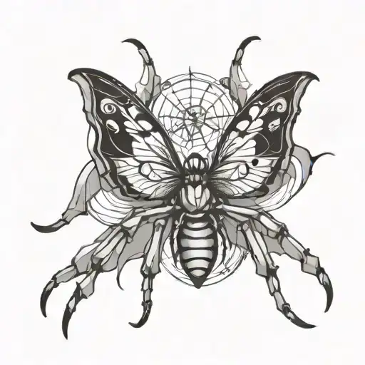 Spider With A Butterfly Wings Spread