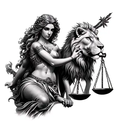 Lady Justice And Lion