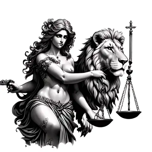 Lady Justice And Lion