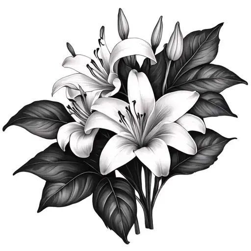 Group Of Lily's Leaves For Thigh