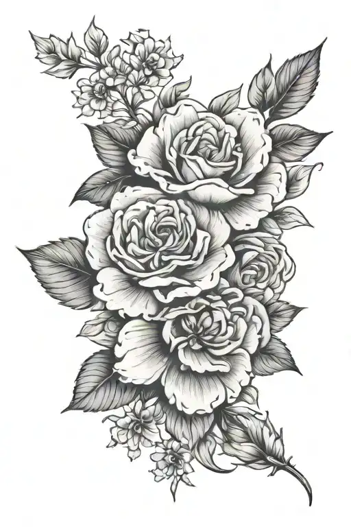 September Flower Roman Numerals