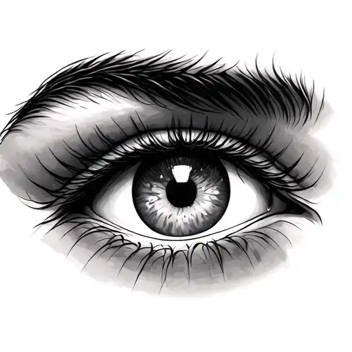 Eye With The Word Beauty Written In The Center