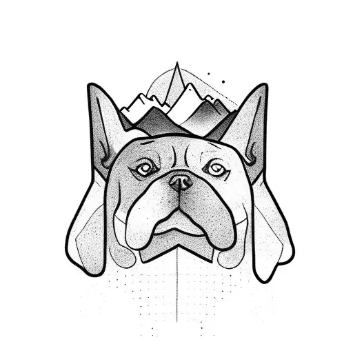 Dog With Mountains In The Background Half Sleve Upper Arm