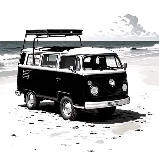 A Small Van On A Heavenly Beach In Siargio