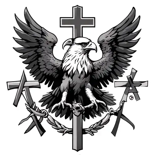 Eagle And Cross And Cancer Emblem