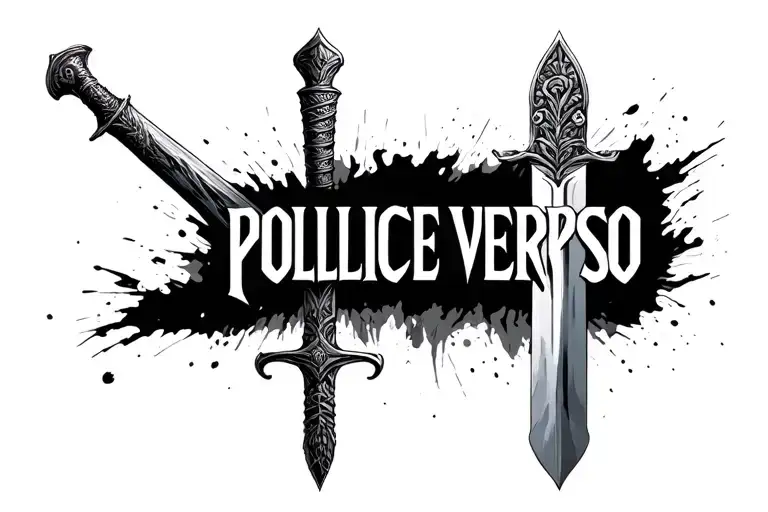 Pollice Verso Written In Trajon Font On A Gladius Sword Gladiatorial Glory