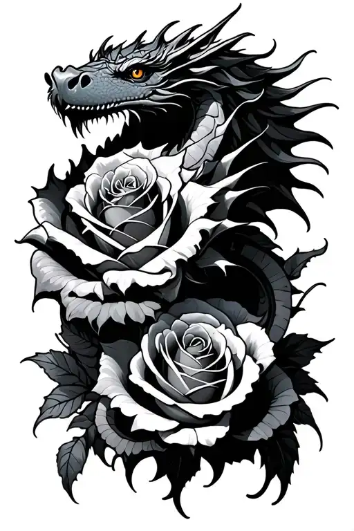 And Here You Are Living Dispite It All Dragon Wrapped Roses