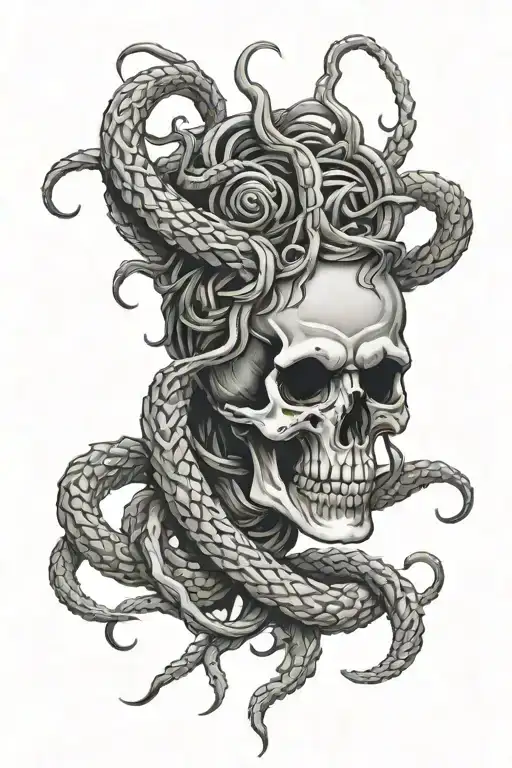 Medusa Thorn Snake Skeleton Gothic