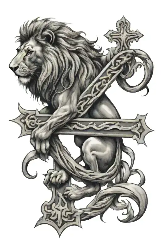 Lion And Cross