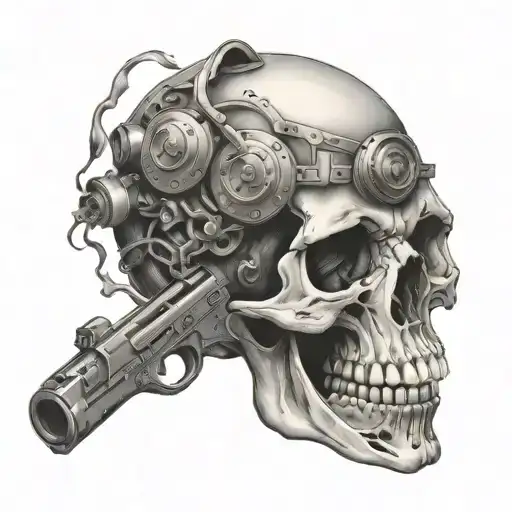 Gun Blasting Skull Open