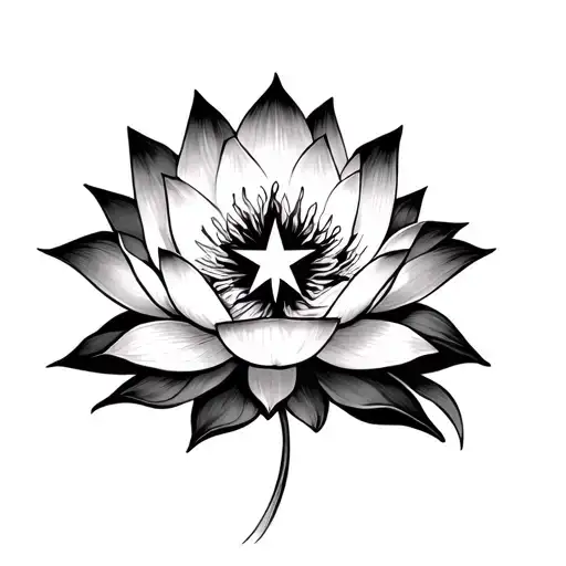Lotus Color With A Star Symbol Of My Child