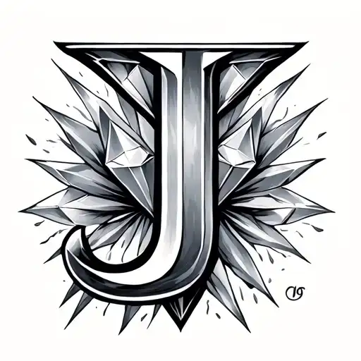 Letter J With Diamond