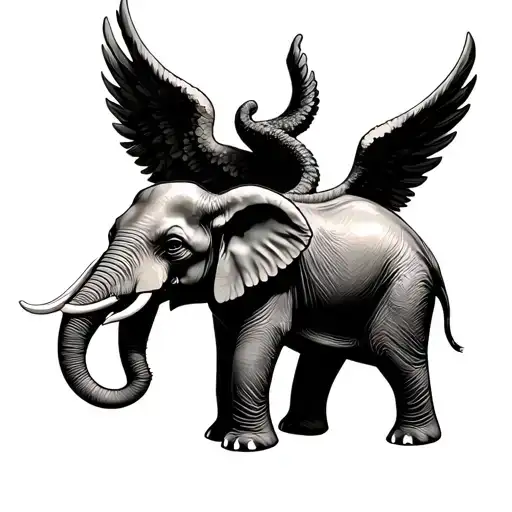 Elephant With Angel Wings
