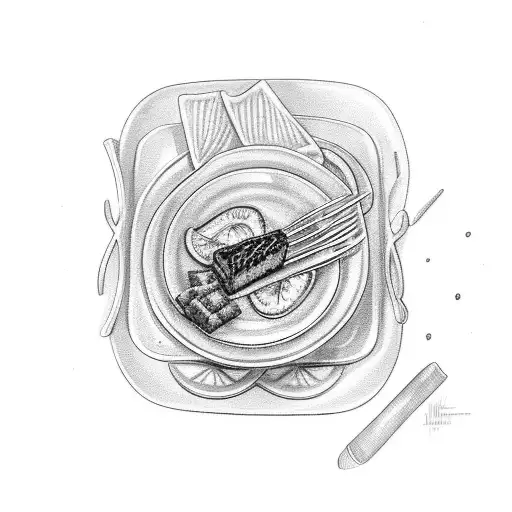 A Mouthwatering Plate Of Food With A Mustang Car Subtly Incorporated In The Background