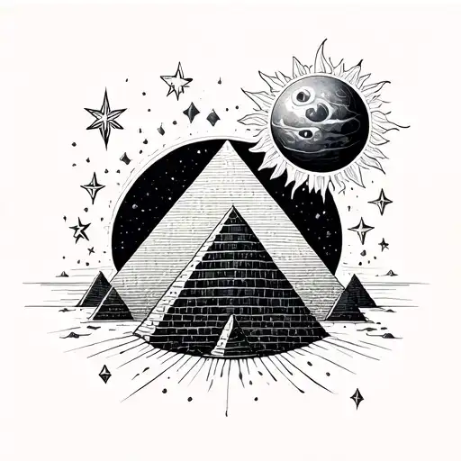 Pyramids And Stars Planet Alignment Sun