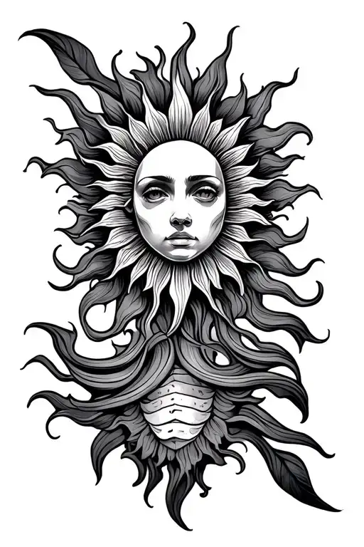 Sun Fine Line On Sternum