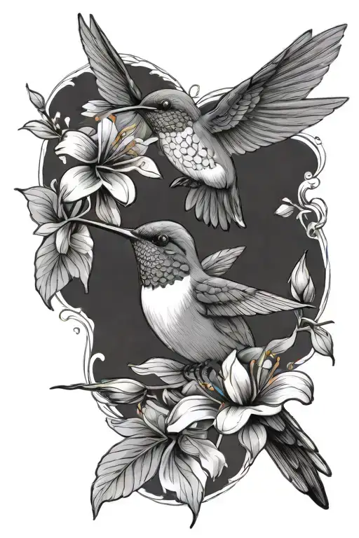 Hummingbird And Flower