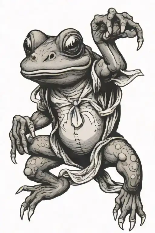 Karate Frog With A Joint In His Hand