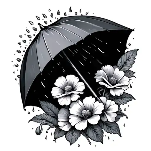 Umbrella Flowers Sun Rains