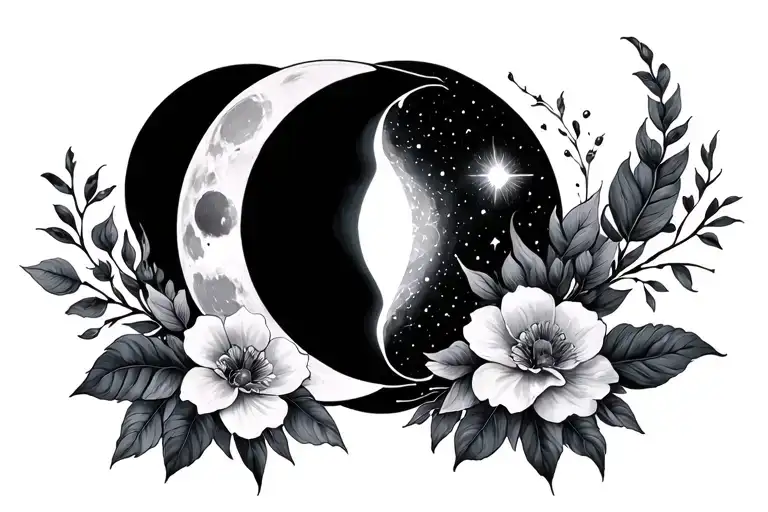 Moon Phases Sun Floral Gemini Sign