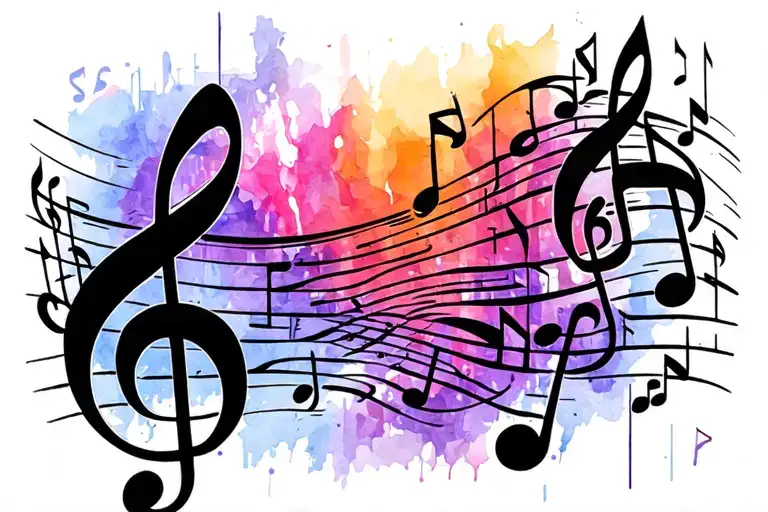 Music Notes Forming Intricate Patterns