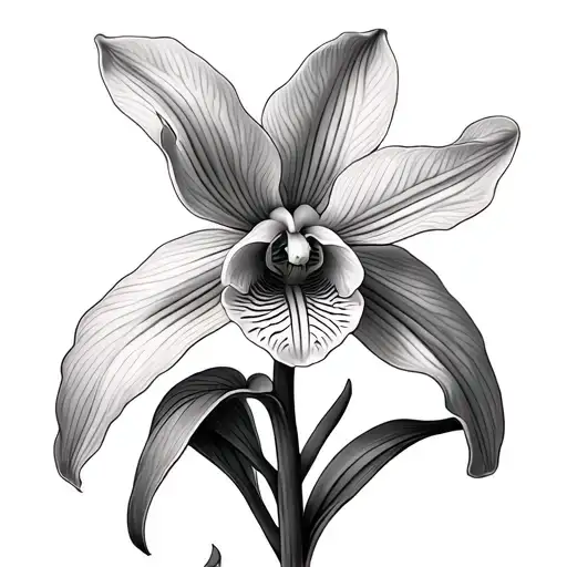 Ladyslipper Orchid Blooming