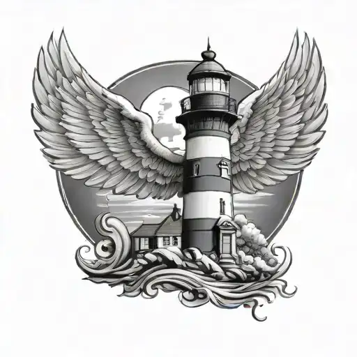 Lighthouse And Angle Wings