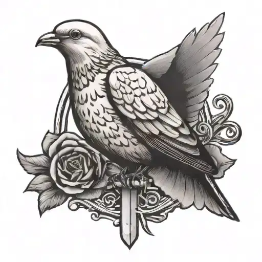 Dove Holding A Knife