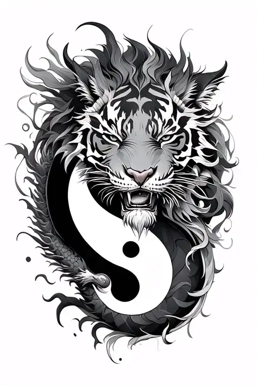 Yin Yang Dragon And Tiger