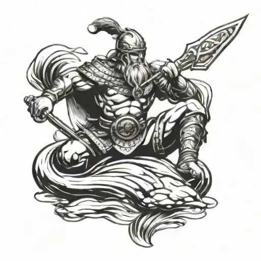 Nordic Warrior Relaxing Floating Down A River