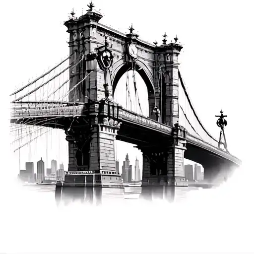 Brooklyn Clock Bridge New York City Justice Intertwined