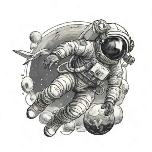 Astronaut Floating In Space