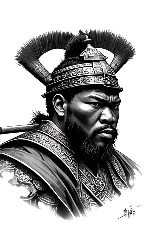 African Man Samurai Warrior