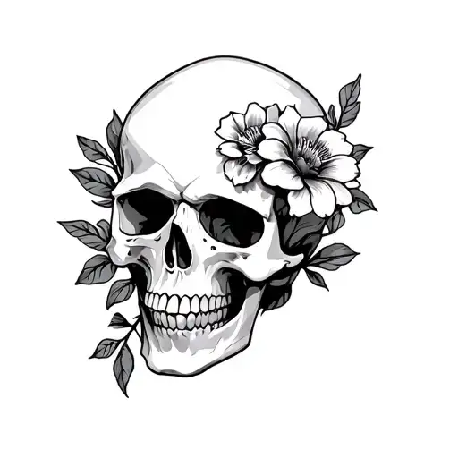 Skull And Flower