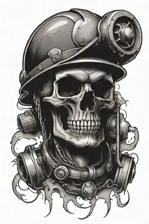 Skull Wearing Hard Hat