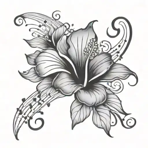 Music Notes Hibiscus Sunshine
