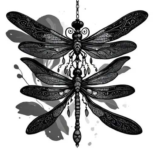 Spiritual Dragonfly Chandelier Design With Intricate Patterns