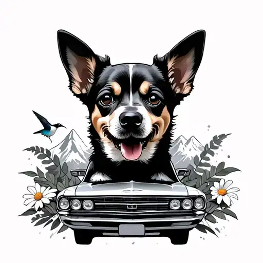 Daisys Dog Car Hummingbird Mountains