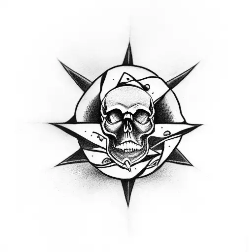 Skull 8 Point Star