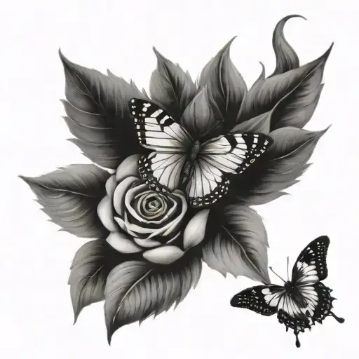 Sunflower Rose Butterfly